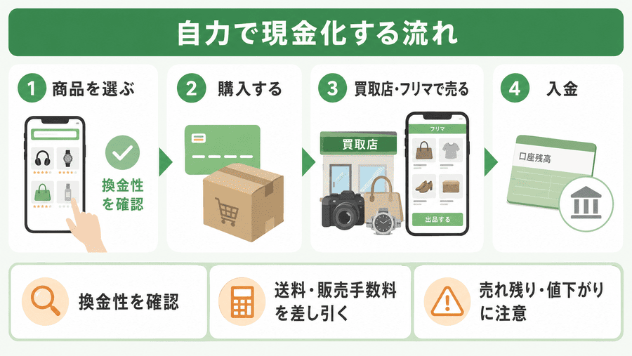 自分でバンドルカードを現金化する方法
