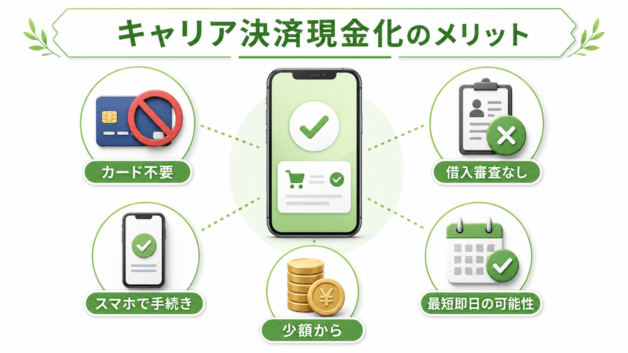 キャリア決済現金化のメリット