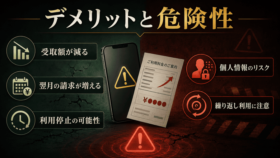 キャリア決済現金化のデメリットと危険性