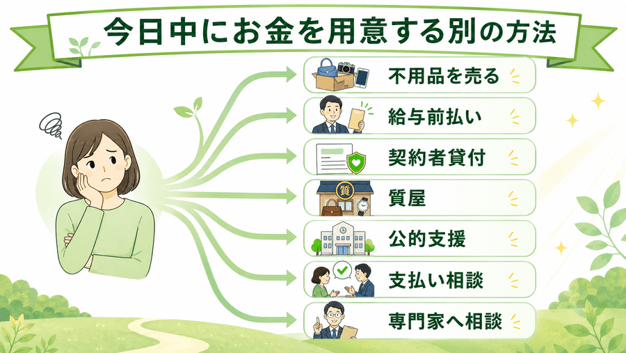 キャリア決済現金化以外に今日中にお金を用意する方法