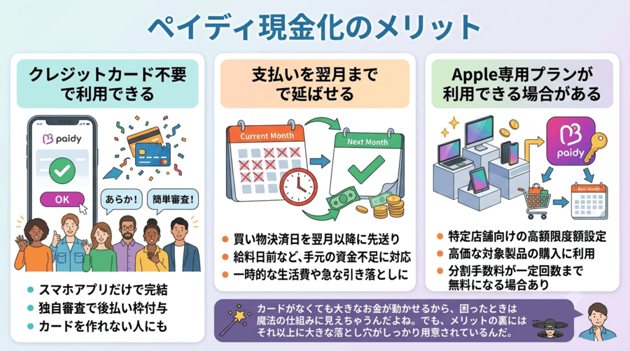 ペイディ現金化のメリット