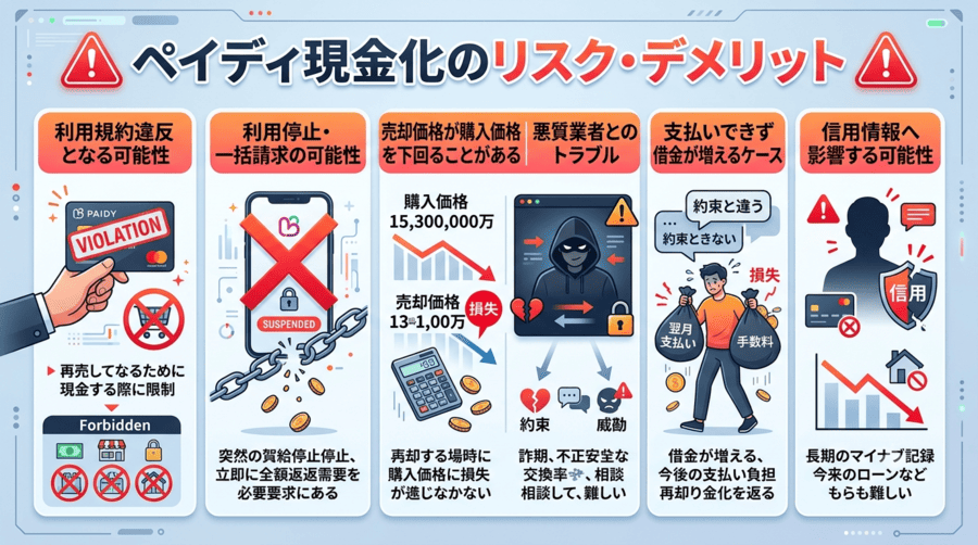 ペイディ現金化のリスク・デメリット