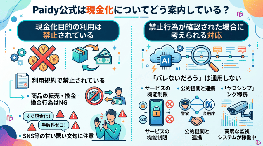 Paidy公式は現金化についてどう案内している？
