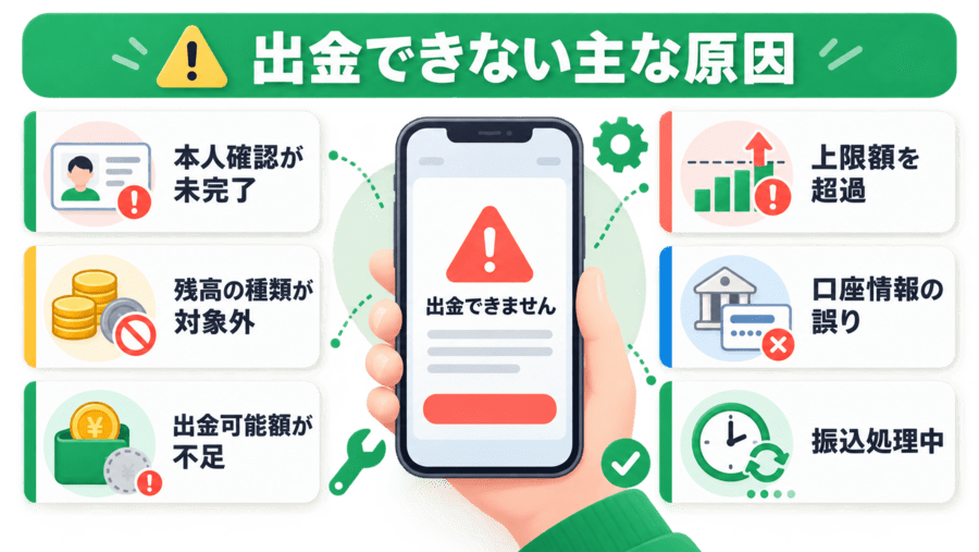PayPayマネーを出金できない原因と対処法