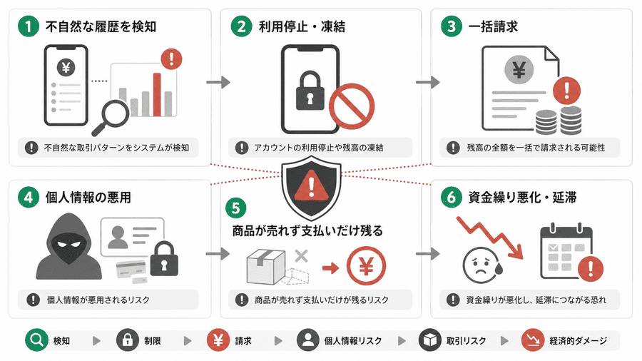 メルペイ現金化で起こりうるリスク