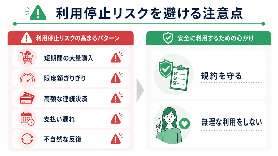 d払い現金化がバレる原因と利用停止を避ける対策
