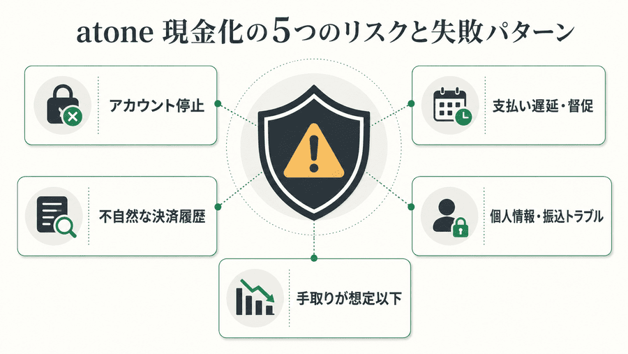 atone(アトネ)現金化のリスクと失敗例
