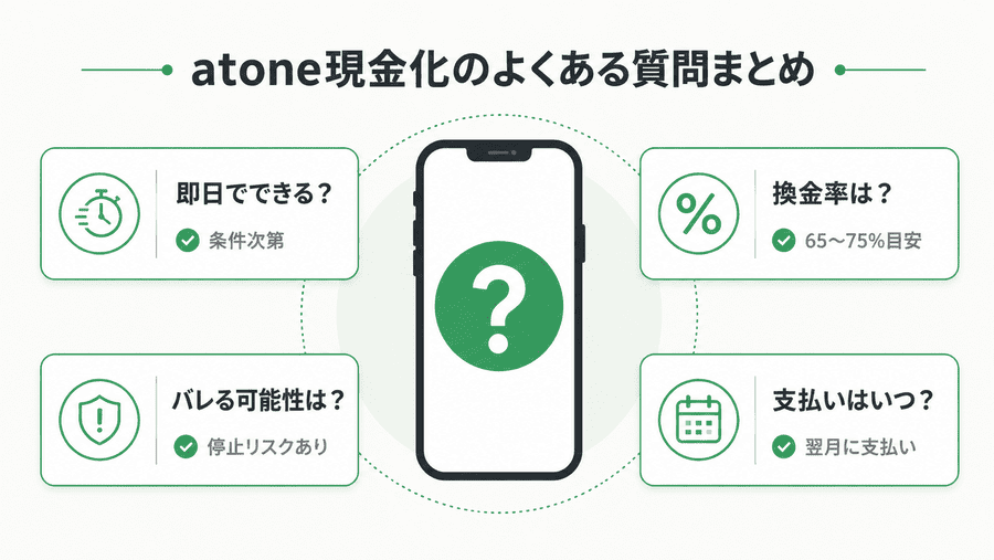 atone(アトネ)現金化に関するよくある質問