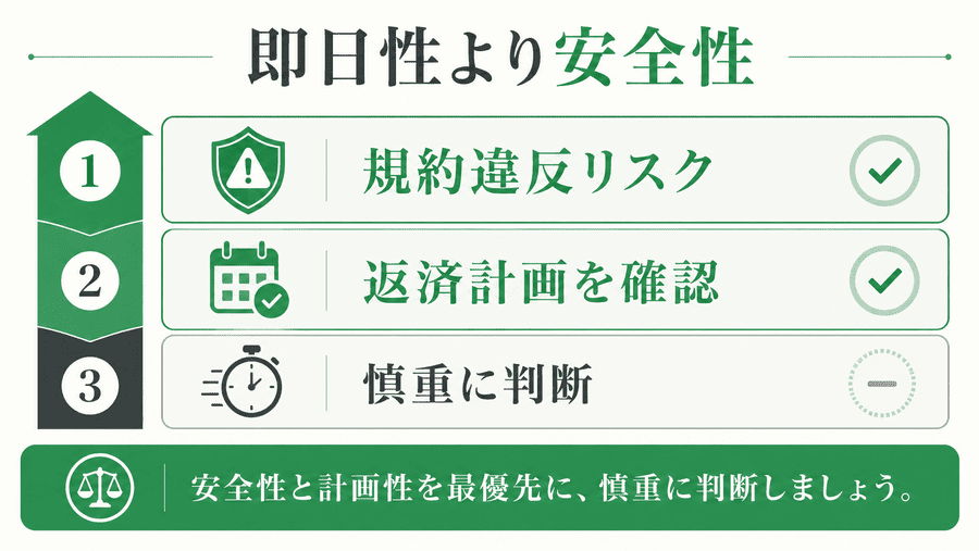 【まとめ】atone(アトネ)現金化は即日性よりもリスクと返済計画を優先して判断しよう